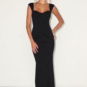 Lulus Samai Black Cap Sleeve Bodycon Midi Dress - Size XL